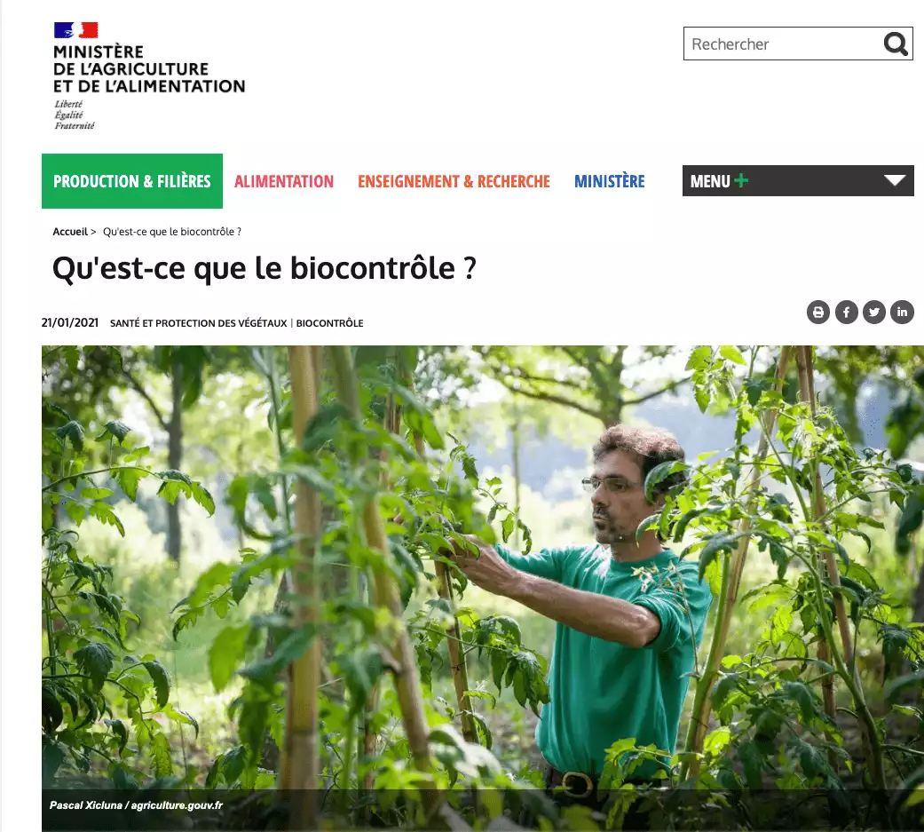 Affiche du Ministère de l'Agriculture et de l'Alimentation