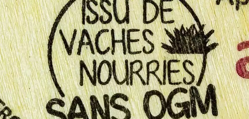 Affiche "Issu de vaches nourries sans OGM"