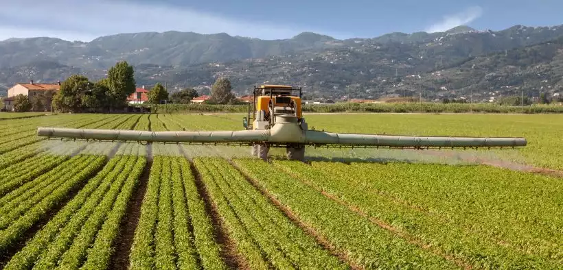 Tracteur dans un champ